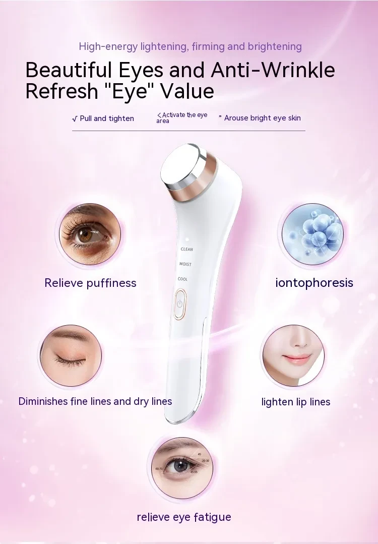 Masajeador eléctrico de ojos con vibración y calor, compresa de hielo