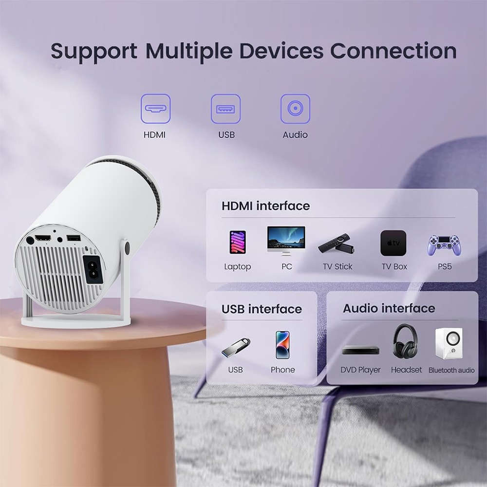 Proyector HD para el hogar, portátil, Bluetooth, miniteléfono 4K, proyector de cine en casa Y5S