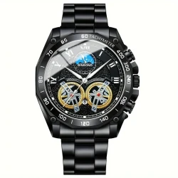 Reloj de cuarzo hueco con doble tourbillon de lujo para hombre
