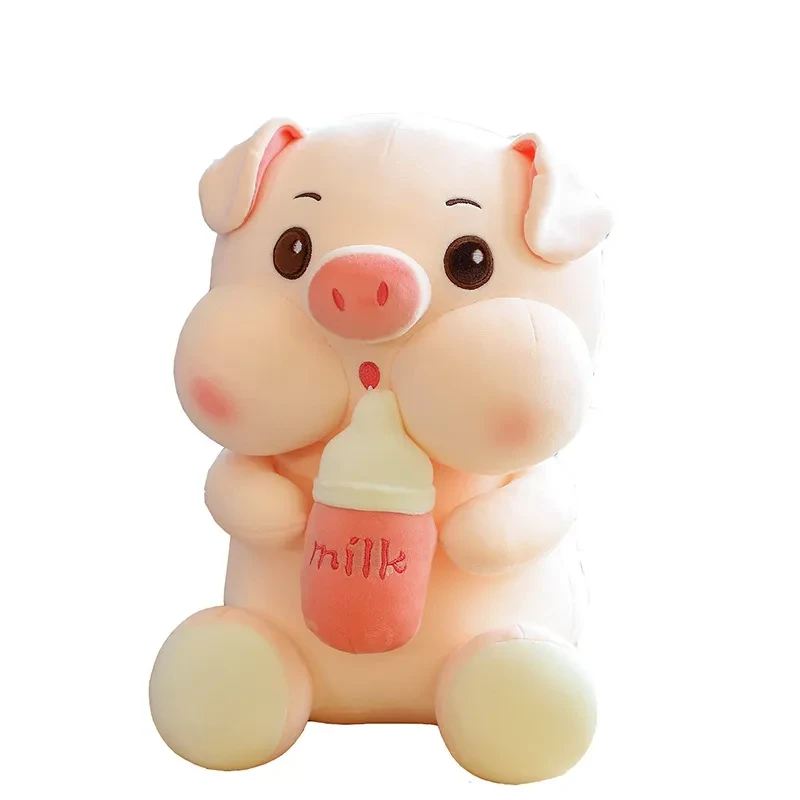 Muñeco de peluche de trapo de cerdito biberón