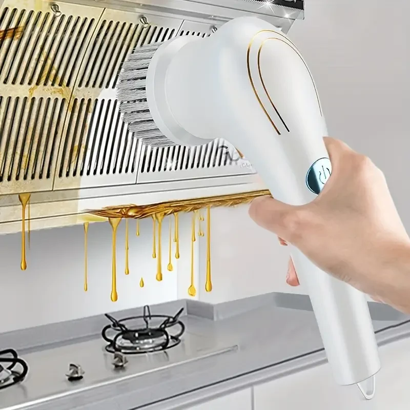 Fregadora eléctrica con 5 cabezales de cepillo reemplazables,