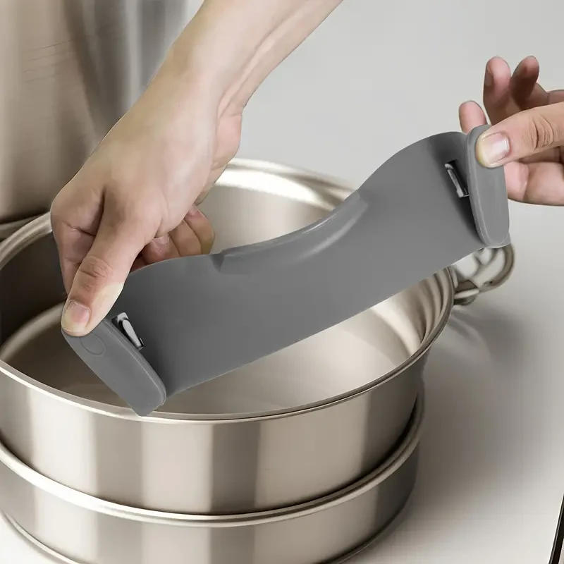 Colador de silicona con clip de silicona ajustable