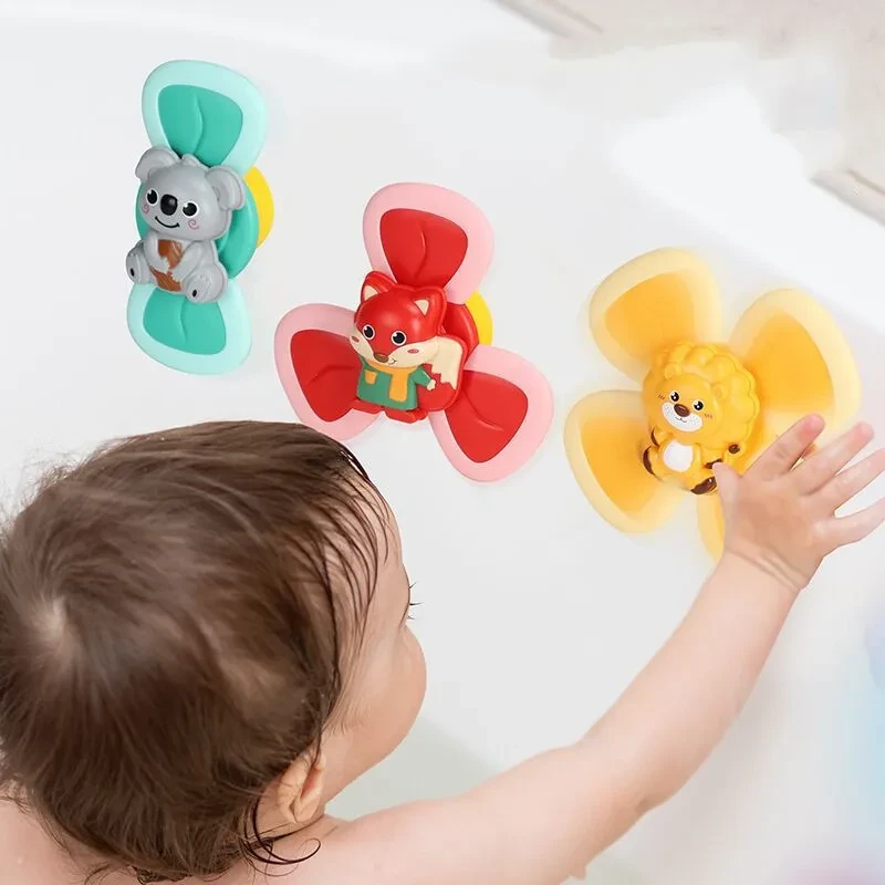 Juguete de peonza con ventosa para bebé, juguete creativo para baño, natación, agua, juego divertido, mordedor para bebé