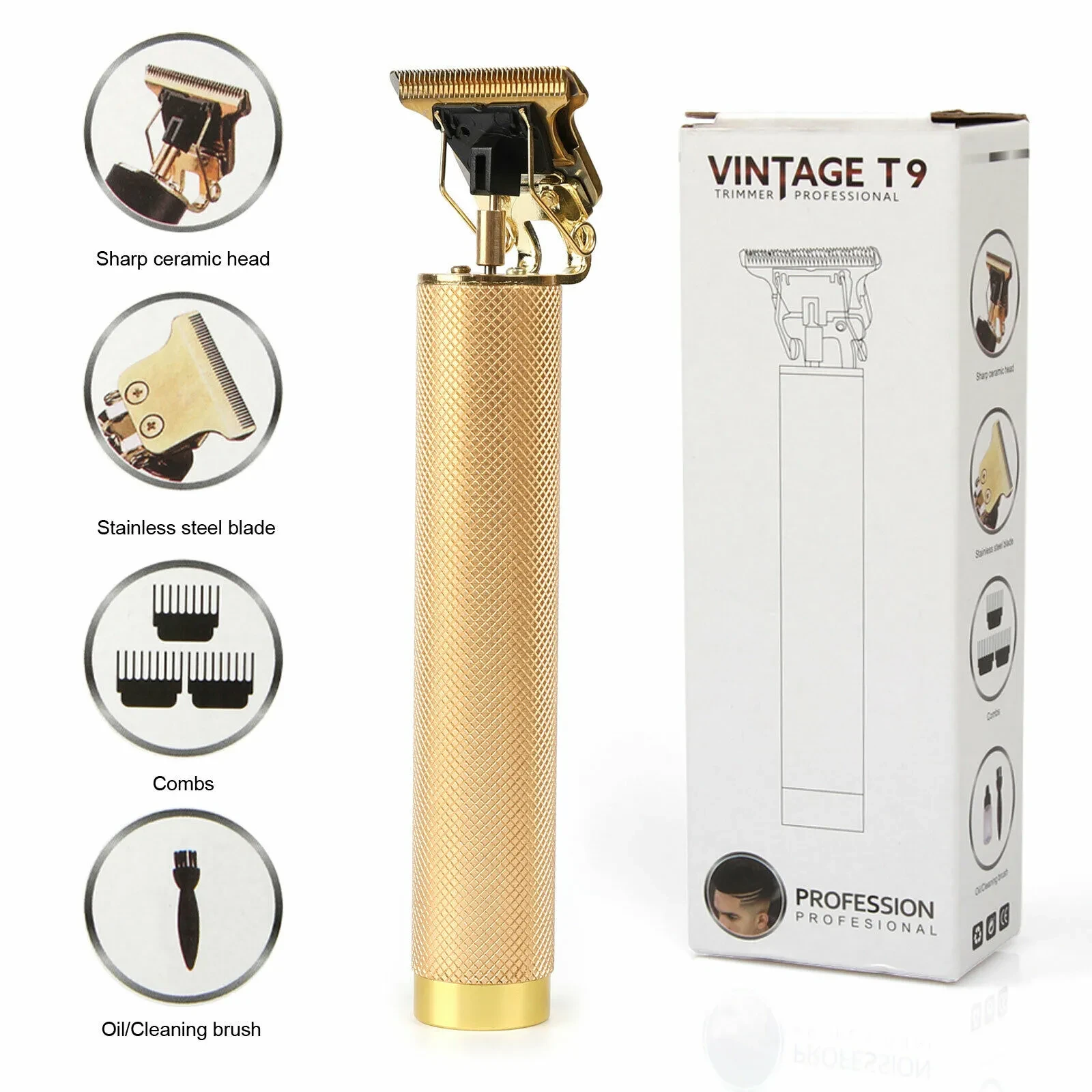 Cortapelos eléctrico USB, afeitadora recargable, recortadora de barba, máquina profesional para cortar el pelo de hombres, corte de barba y peluquero.