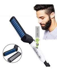 Cepillo alisador de pelo eléctrico, peine alisador de barba rápido para hombres, peine alisador de cabello rizado, desenredante lateral, rizador de cabello multifuncional.