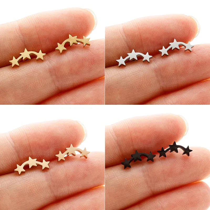 Pendientes geométricos con estrella de cinco puntas