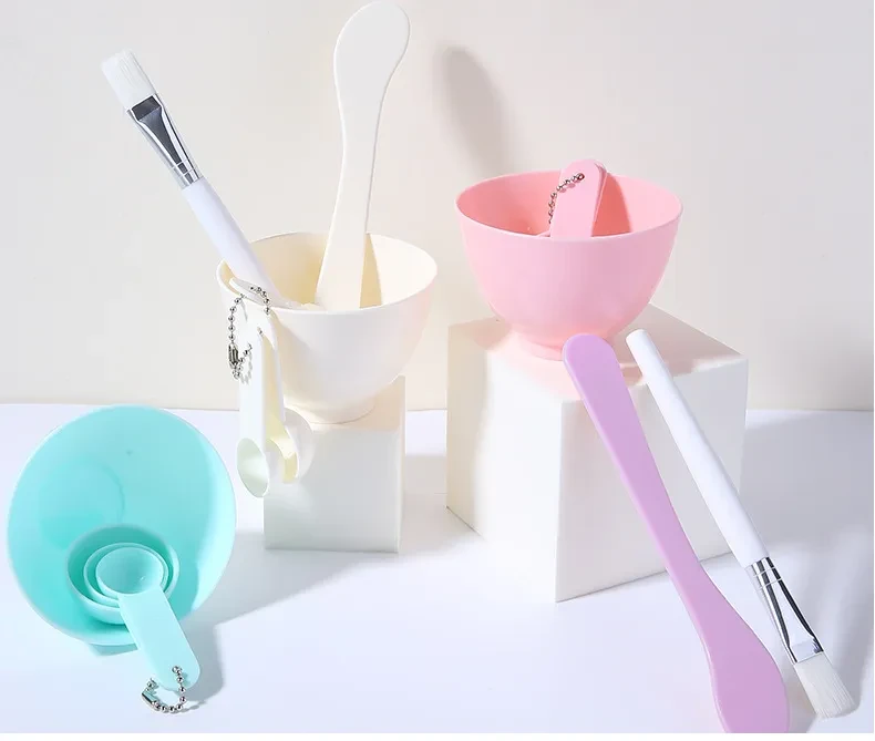 Juego de recipientes para mascarillas portátiles de colores sólidos para hacer tú mismo