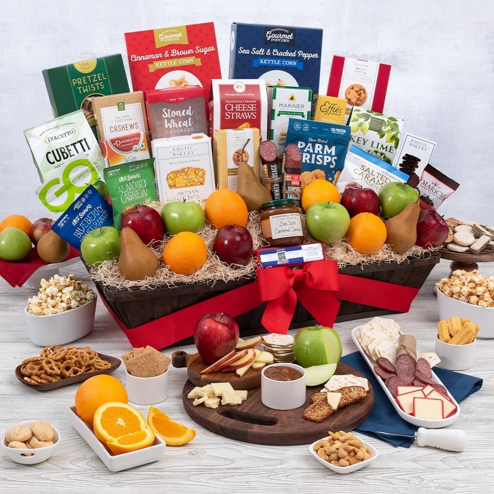 Cesta de regalo gourmet y de frutas de la serie Signature