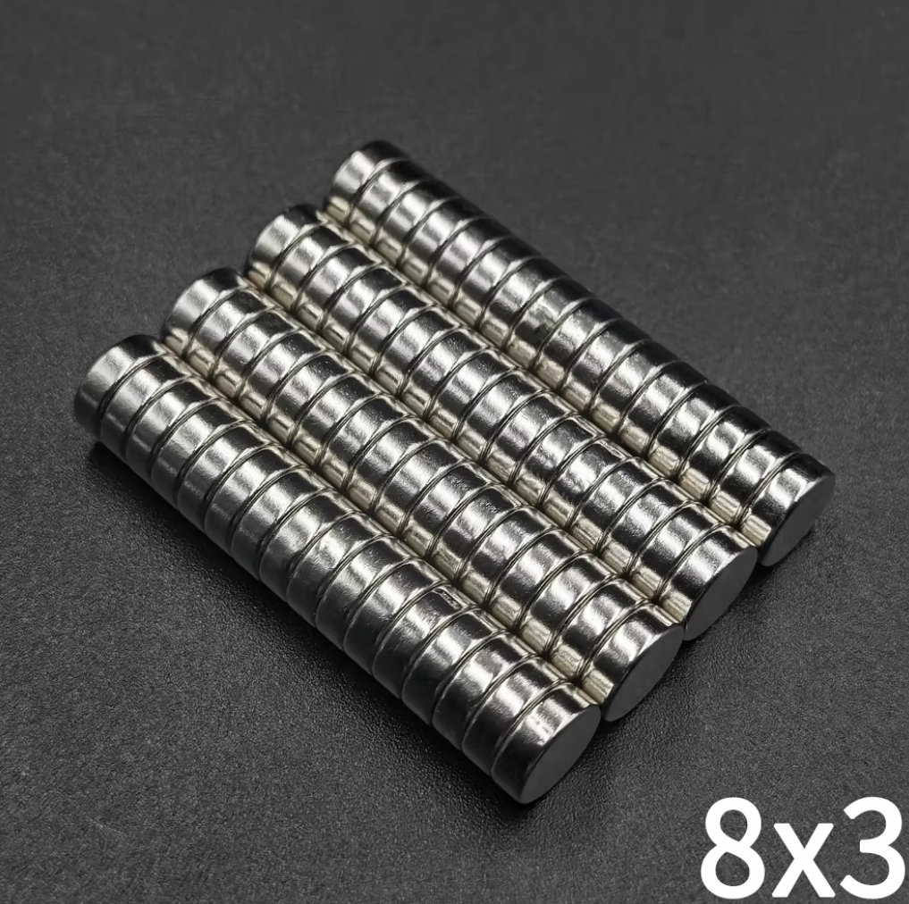 20/40/100 piezas de imán de neodimio de 8x3