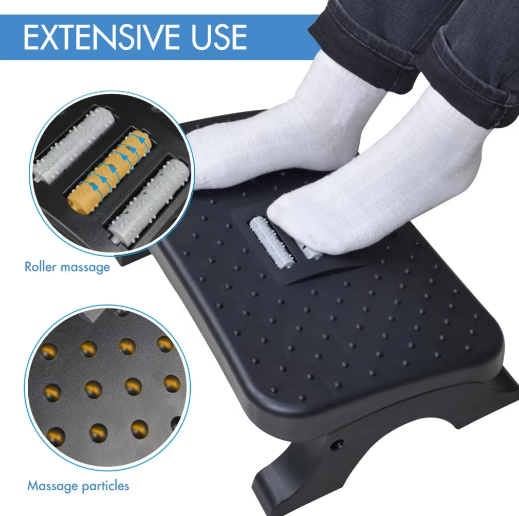 Reposapiés ergonómico debajo del escritorio