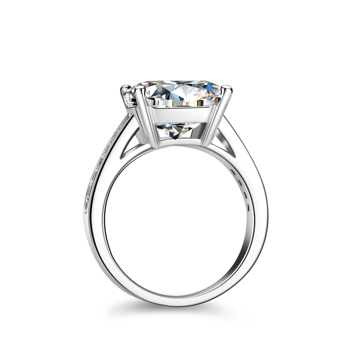 Anillo de moissanita de plata S925 de 5 quilates para mujer