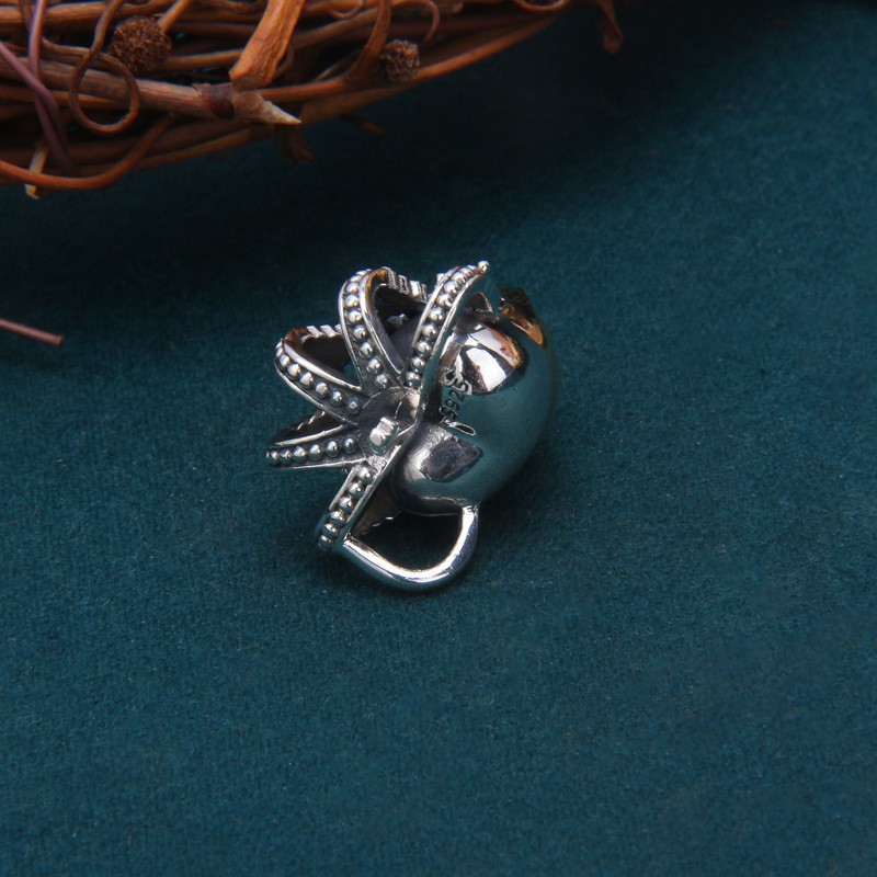 Colgante de calavera con corona de plata de ley S925