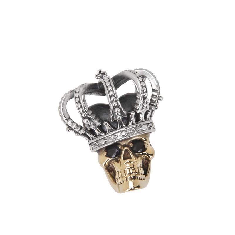 Colgante de calavera con corona de plata de ley S925