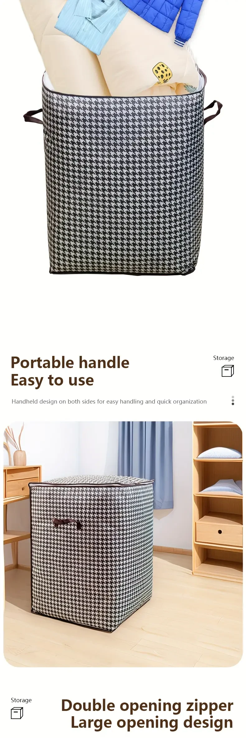 Bolsa de almacenamiento estética de gran capacidad.