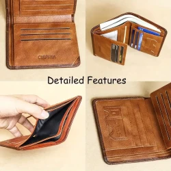 Carteras de cuero genuino con bloqueo RFID