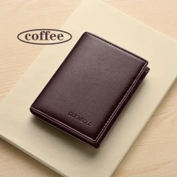 Cartera de cuero para hombre con bloqueo RFID antirrobo