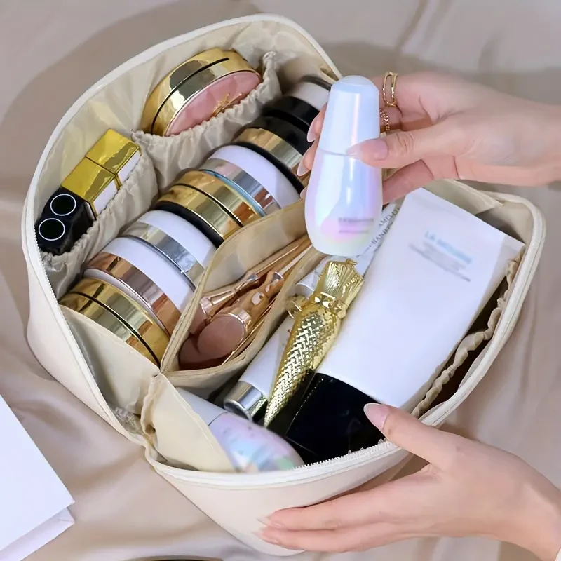 Estuche minimalista con cremallera para maquillaje