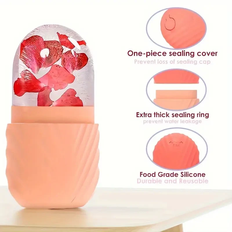 Masajeador facial reutilizable con rodillo de hielo: mejora y deja la piel radiante