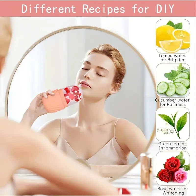 Masajeador facial reutilizable con rodillo de hielo: mejora y deja la piel radiante