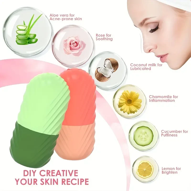 Masajeador facial reutilizable con rodillo de hielo: mejora y deja la piel radiante