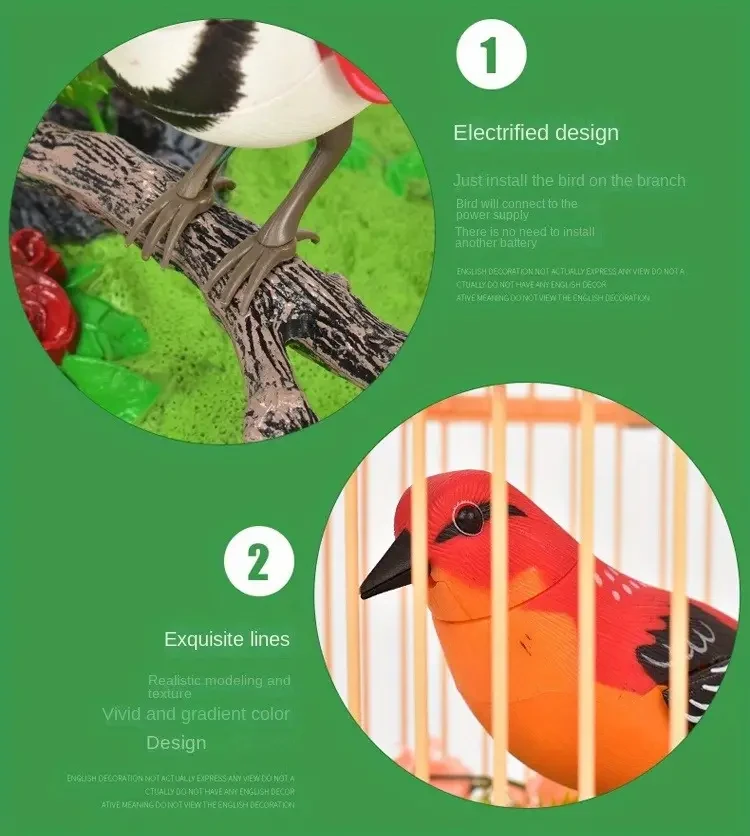 Descripción muy extensa del producto: Lleve a casa el encanto y la vivacidad de un loro con el Pájaro Eléctrico de Simulación, un loro interactivo y activado por voz, diseñado para brindar diversión y entretenimiento tanto a adolescentes como a adultos. E
