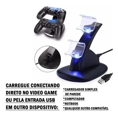 Cargador doble para PS4 Slim, mando de Playstation y Pro OIVO P4002