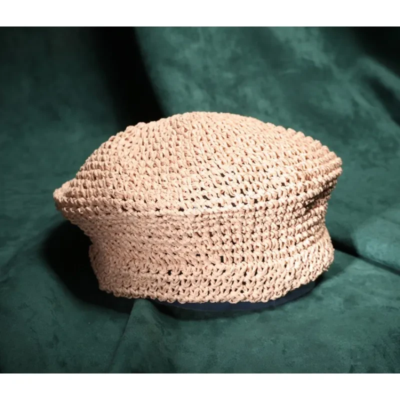 Boina de paja japonesa de nicho, sombrero francés de galleta