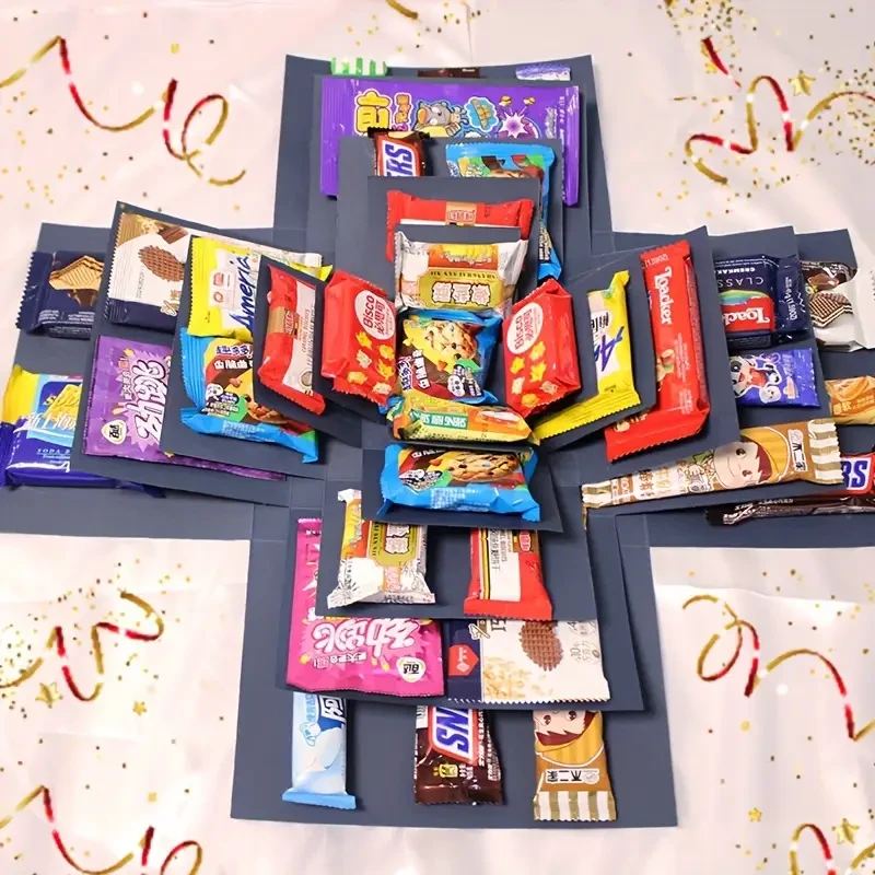 Caja de regalo explosiva para cumpleaños
