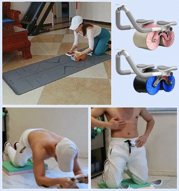 Rueda abdominal de rebote con soporte para codos