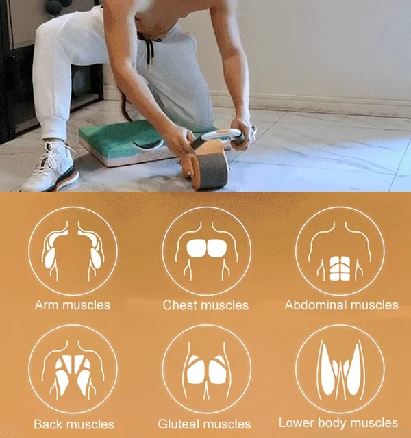 Rueda abdominal de rebote con soporte para codos