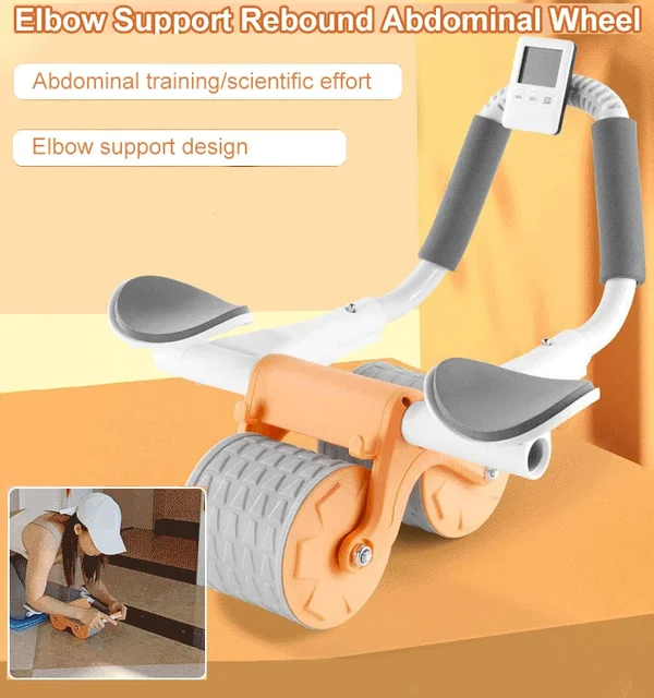 Rueda abdominal de rebote con soporte para codos