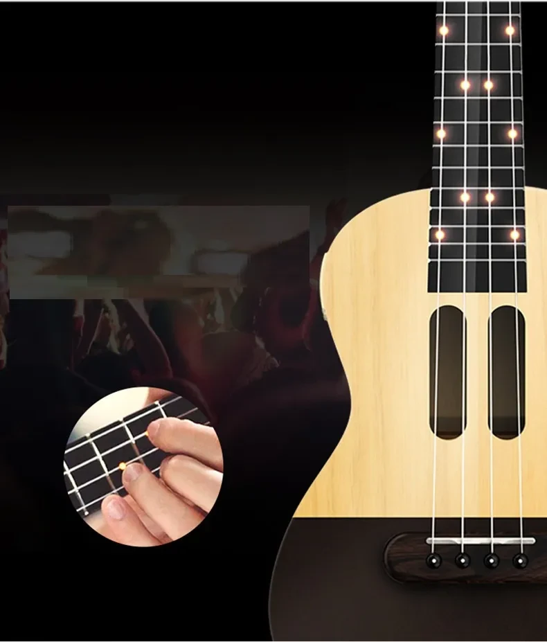 Ukelele inteligente U1 Aprendizaje Spruce Paquete de regalo Juego Entrada Aplicación inteligente Guitarra pequeña