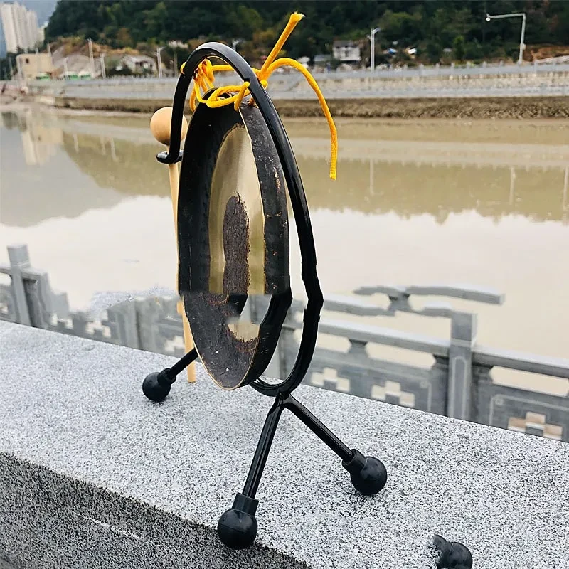 Gong de cobre de 16 cm de diámetro con marco, equipo de música para jardín de infantes