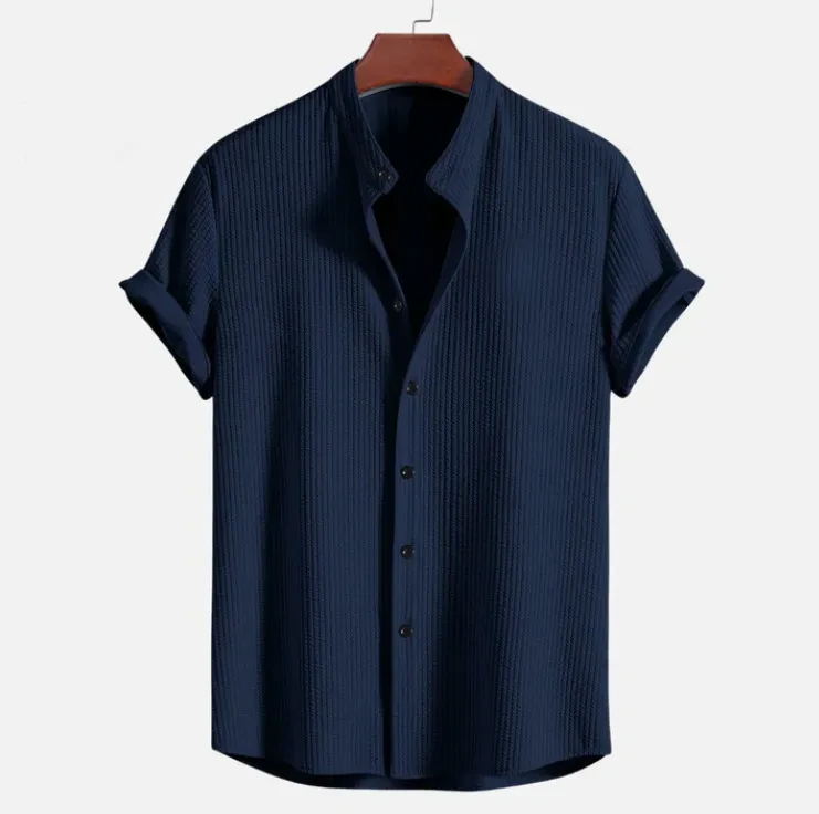 Camisa holgada de manga corta para hombre, ropa de verano