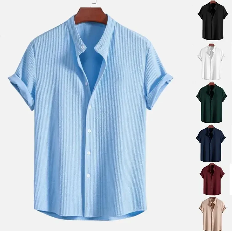 Camisa holgada de manga corta para hombre, ropa de verano