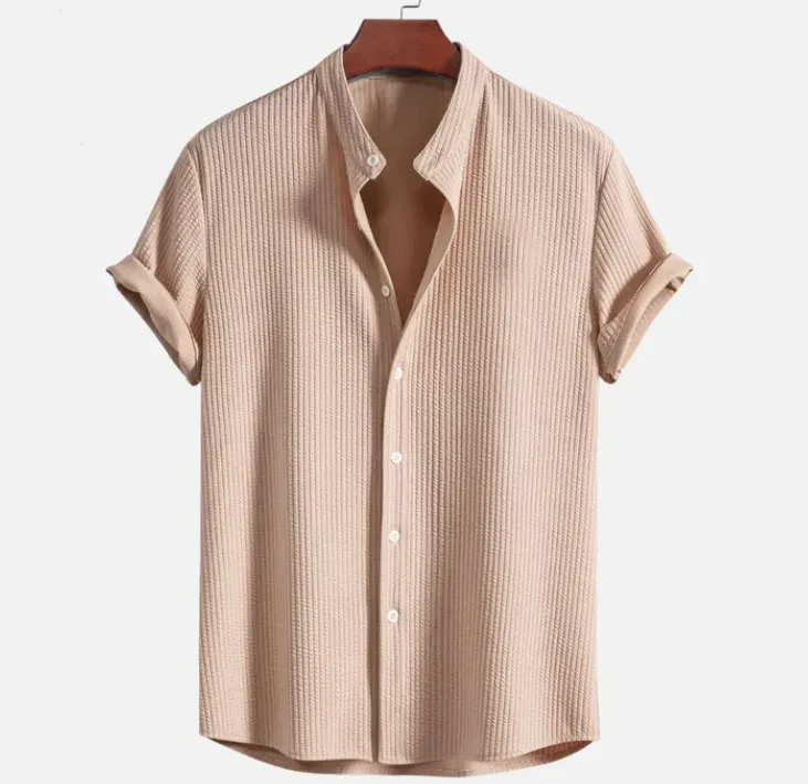 Camisa holgada de manga corta para hombre, ropa de verano