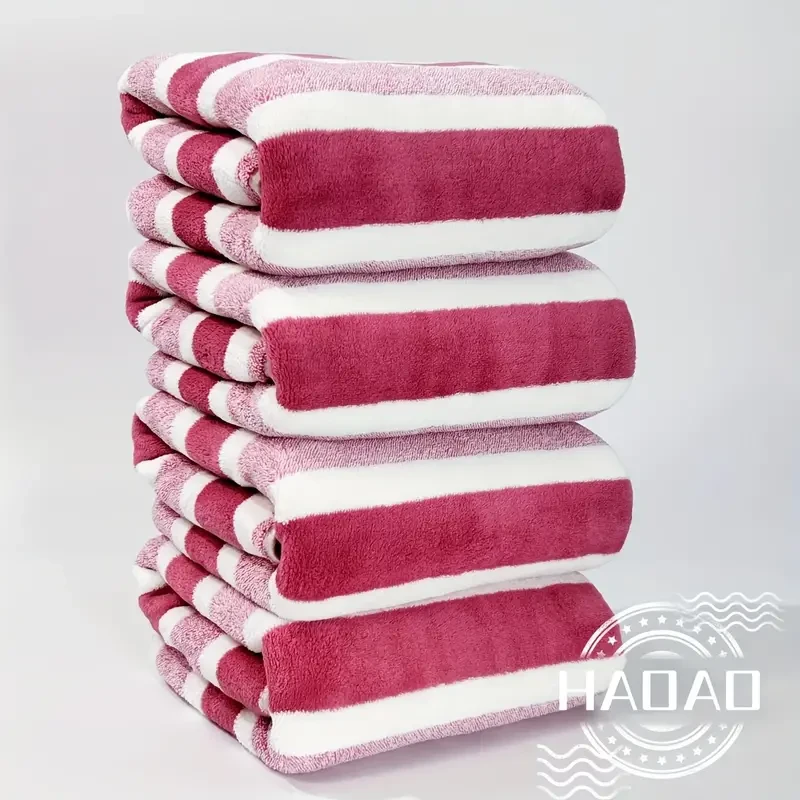 Juego de toallas de baño a rayas absorbentes
