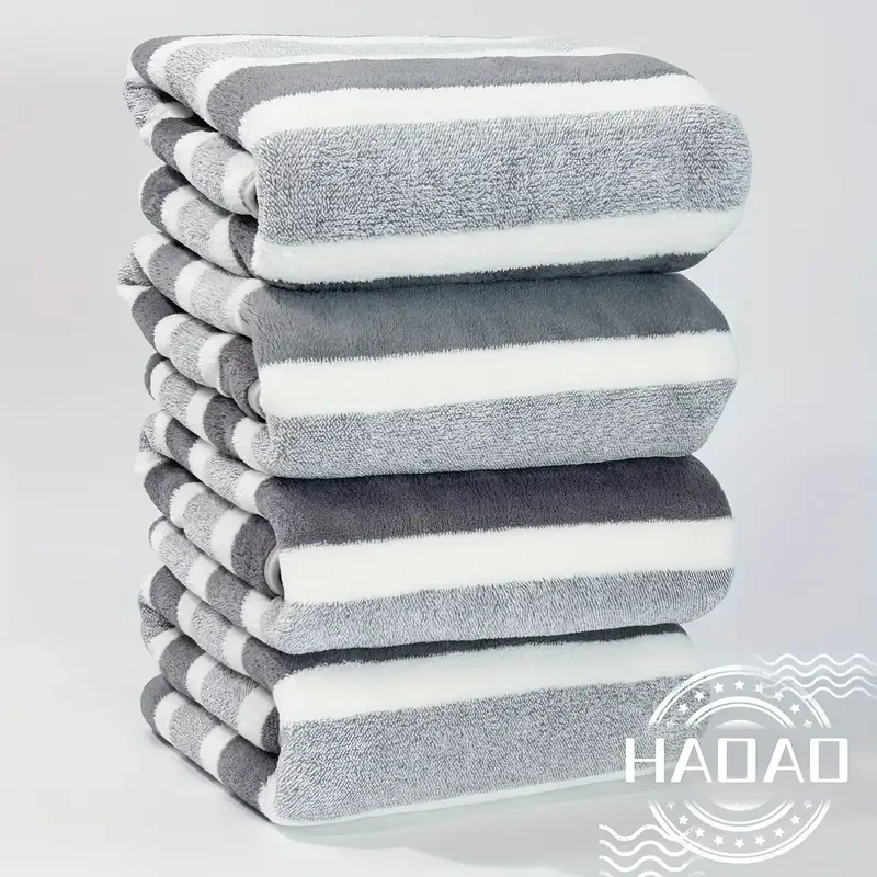 Juego de toallas de baño a rayas absorbentes