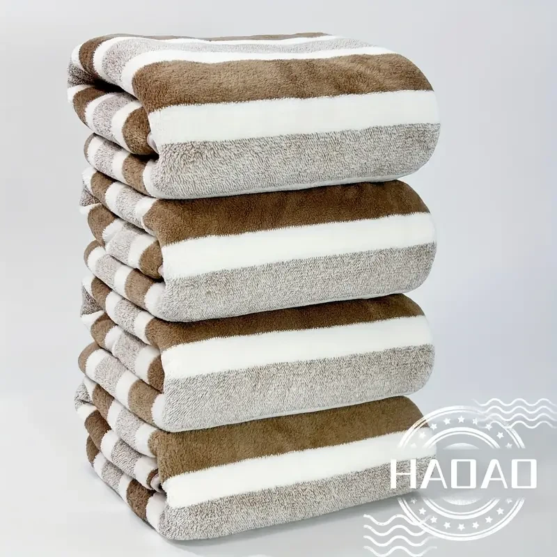 Juego de toallas de baño a rayas absorbentes