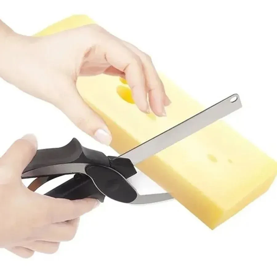 Tijeras Cuchillo Cortador Multiusos 2 En 1 Clever Acero Inoxidable