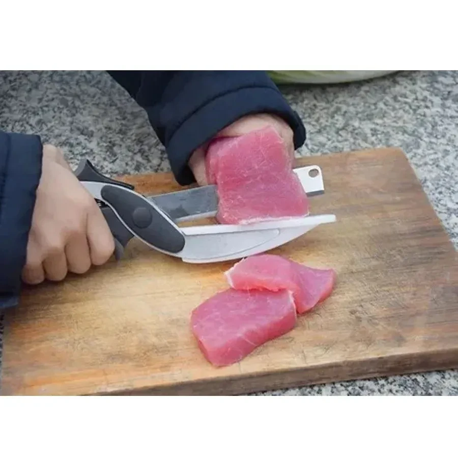 Tijeras Cuchillo Cortador Multiusos 2 En 1 Clever Acero Inoxidable
