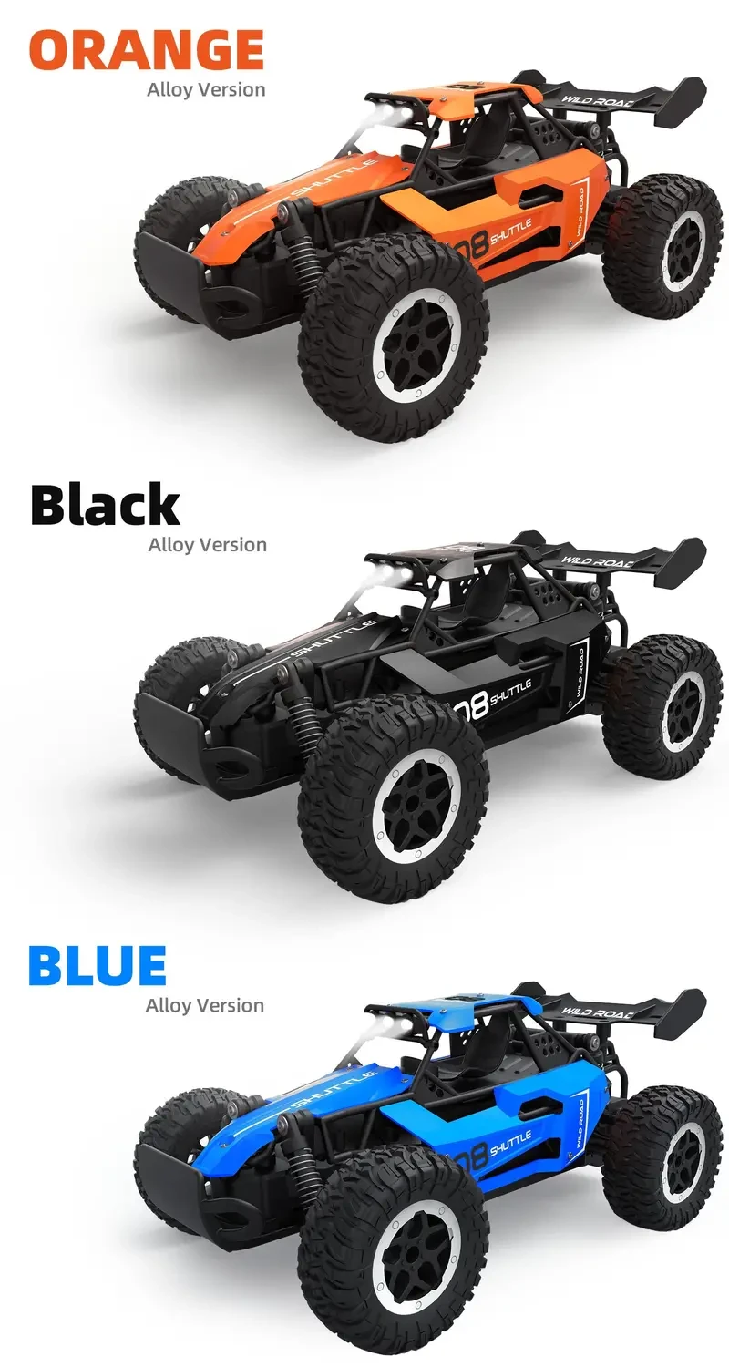 Coche RC 1:16, coche de control remoto de doble batería, coche RC de aleación, coche RC de alta velocidad 20 km/h, coche de control remoto todoterreno, juguete RC todoterreno, coche RC eléctrico para niños, coche RC para regalo de Halloween, coche RC de r