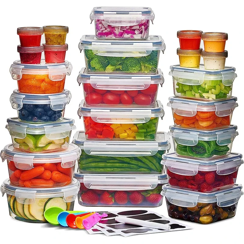 Caja de plástico transparente con sello para refrigerador de cocina