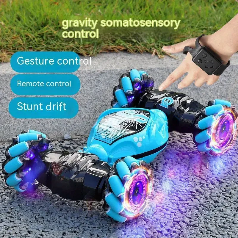 Vehículo todoterreno de carreras con tracción en las cuatro ruedas y giro, con control remoto de deformación y detección de gestos, recargable y divertido.