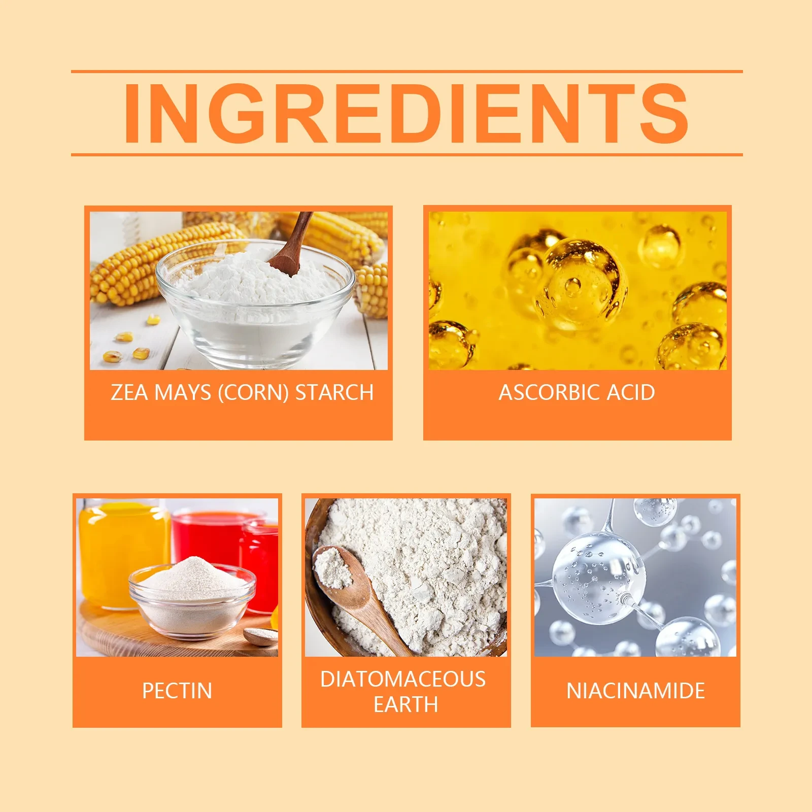 Mascarilla hidratante con vitamina C, en polvo, reparadora, ligera y transparente.