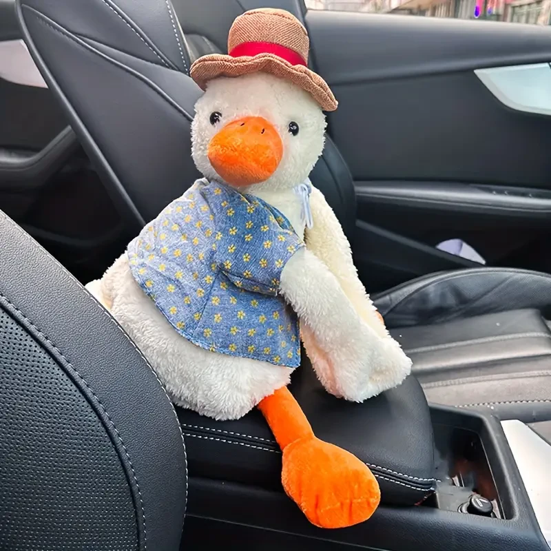 1 adorable porta pañuelos colgante para coche con forma de pato