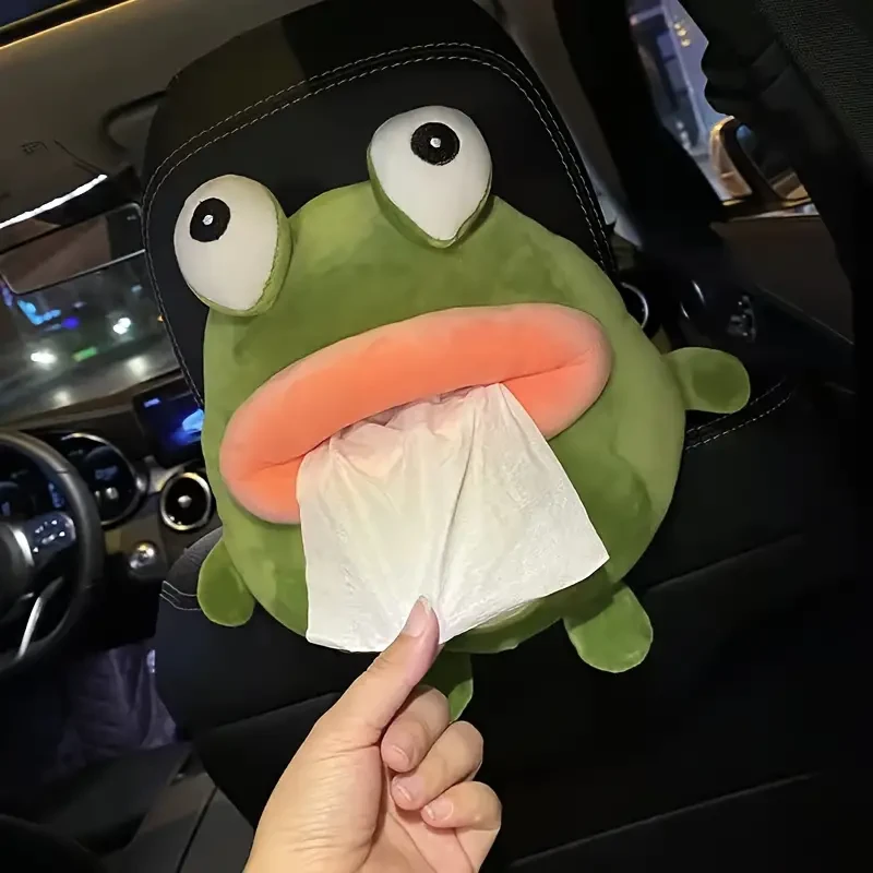 1 adorable porta pañuelos colgante para coche con forma de pato