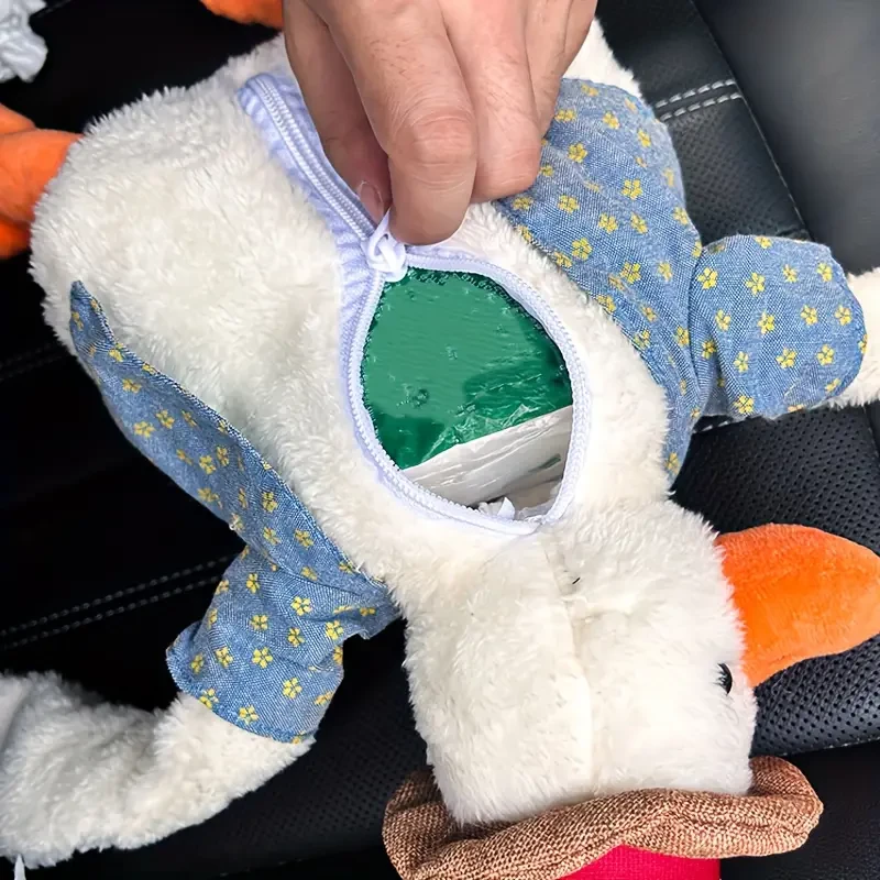 1 adorable porta pañuelos colgante para coche con forma de pato