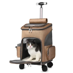 Mochila portátil plegable con carrito para mascotas