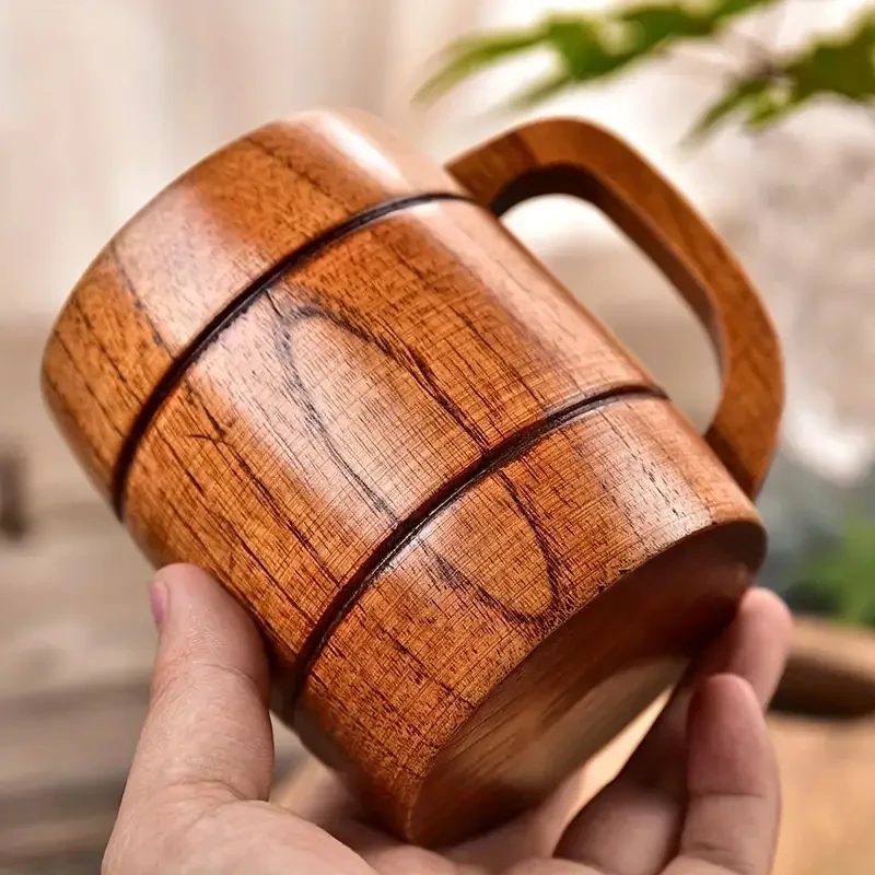Juego de 2 tazas de café de madera de azufaifo